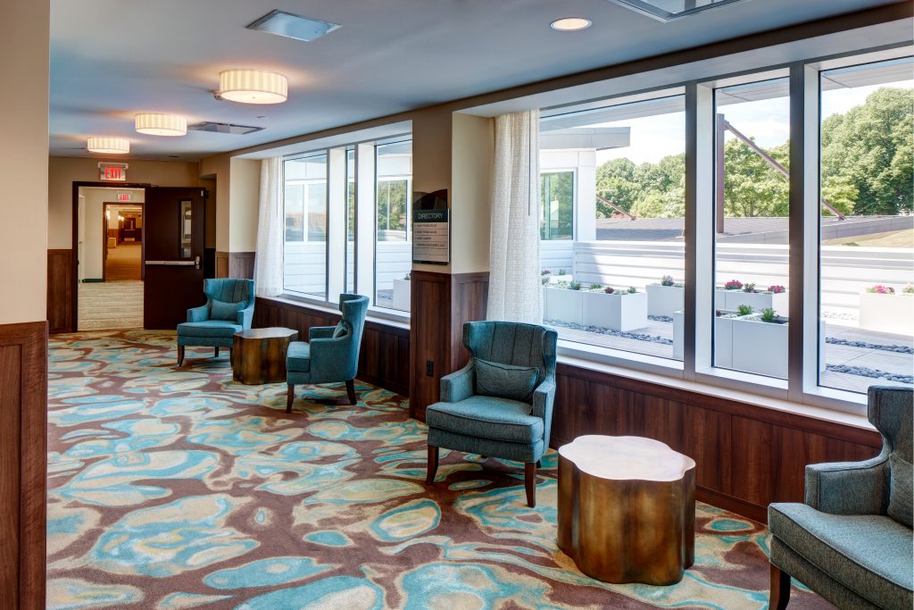Hotel Hallway with Seating
